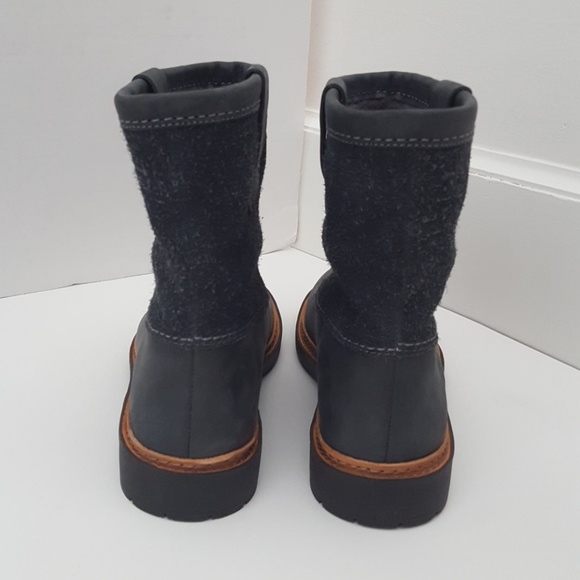 Clarks Trace Fern Dark Gray Combi leather pull on boots - Picture 4 of 7